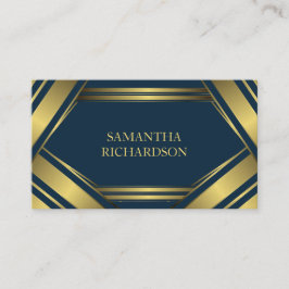 Tarjeta De Visita Profesional De Bandas De Oro Y Azul De La Marina G