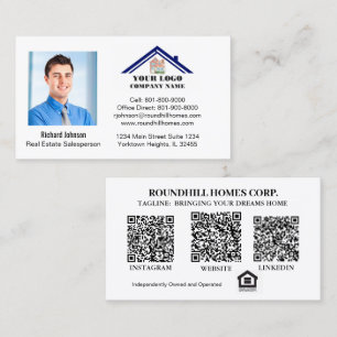 Tarjeta De Visita Profesional de bienes raíces Agregar código QR del