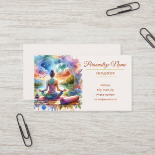 Tarjeta De Visita Profesional de Bienestar Consciente Meditación Yog