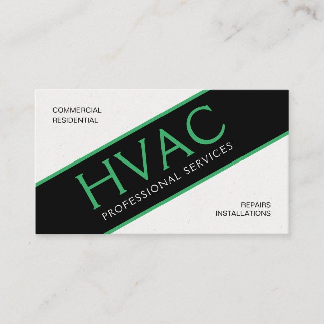 Tarjeta De Visita Profesional de calefacción y refrigeración de HVAC (Anverso)
