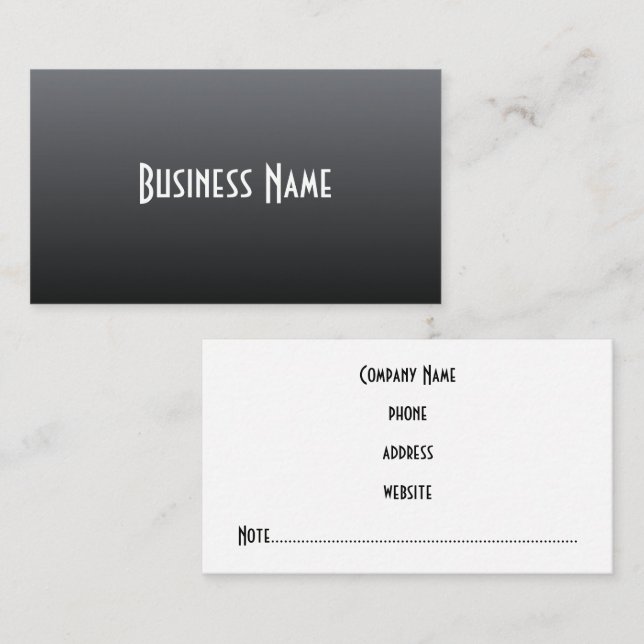 Tarjeta de visita profesional de carbón (Anverso / Reverso)