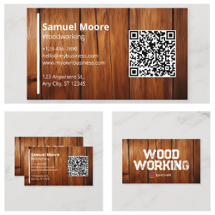 Tarjeta De Visita Profesional de Carpintería Simple aserradero hombr