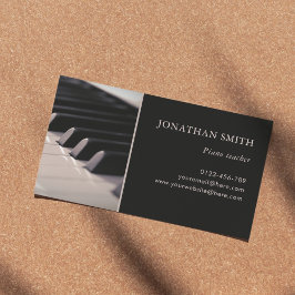 Tarjeta De Visita Profesional de Claves de Piano del Maestro de Músi