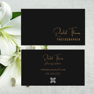 Tarjeta De Visita Profesional de código QR escaneado Minimalista mod