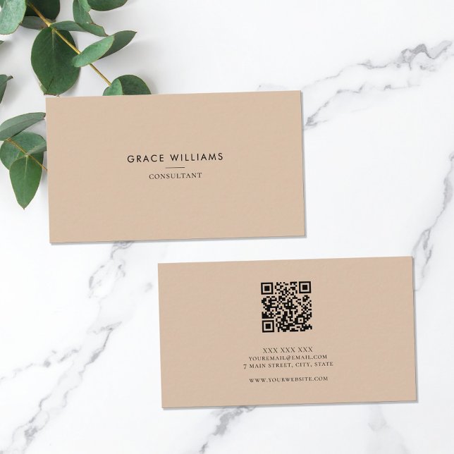 Tarjeta De Visita Profesional de código QR minimalista (Subido por el creador)
