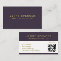 Profesional de código QR Minimalista morado dorado