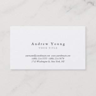 Tarjeta de visita profesional de color blanco simp