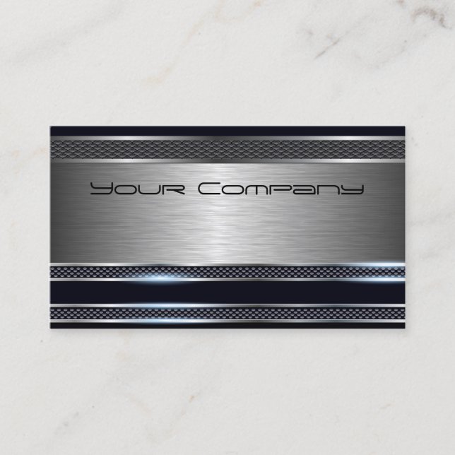 Tarjeta de visita profesional de color negro y pla (Anverso)