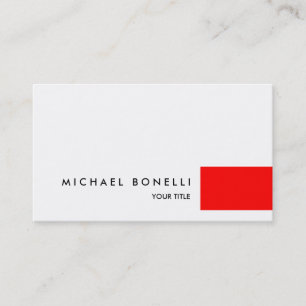 Tarjeta de visita profesional de color rojo blanco