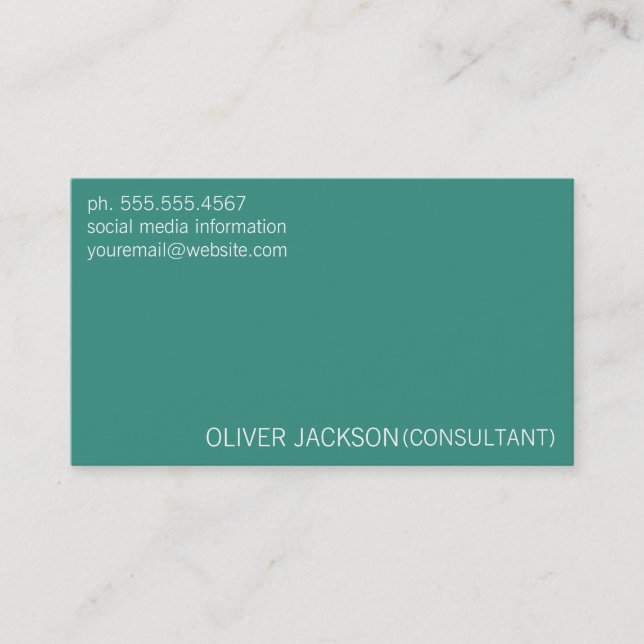 Tarjeta De Visita Profesional de color sólido (Anverso)