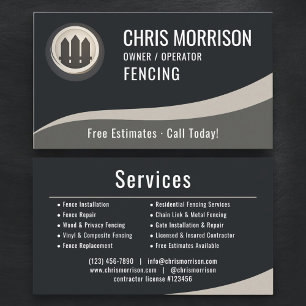 Tarjeta De Visita Profesional de Construcción de Cercas Reparación d