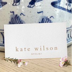 Tarjeta De Visita Profesional de cuero gris Minimalista moderno