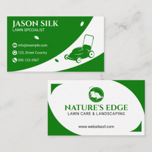 Tarjeta De Visita Profesional de cuidado de césped elegante y ecológ