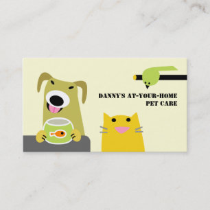 Tarjeta De Visita Profesional de cuidado de mascotas