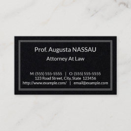 Tarjeta de visita profesional de derecho clásico