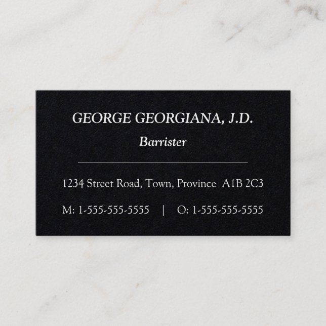 Tarjeta de visita profesional de derecho humilde (Anverso)
