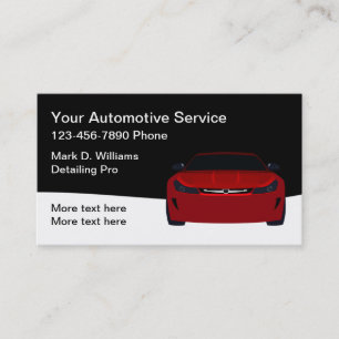 Tarjeta De Visita Profesional de Detallado de Autos Automotriz Genia