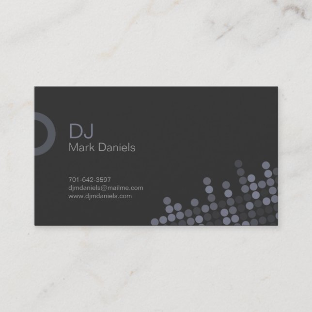 Tarjeta de visita profesional de DJ (Anverso)