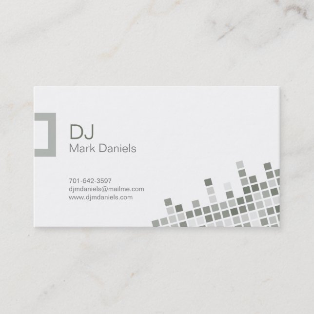 Tarjeta de visita profesional de DJ (Anverso)