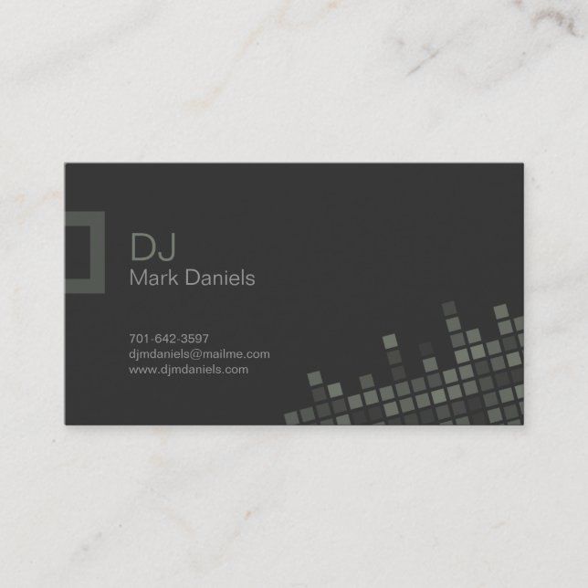 Tarjeta de visita profesional de DJ (Anverso)
