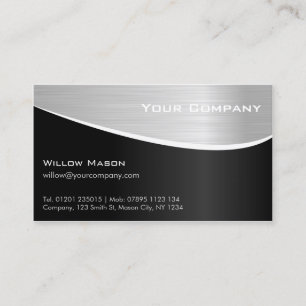 Tarjeta de visita profesional de efecto de acero n