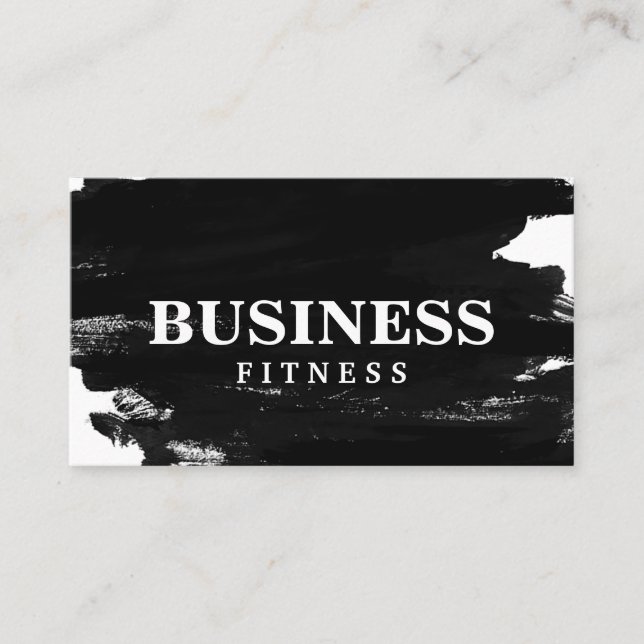 Tarjeta De Visita Profesional de entrenamiento de fitness Grunge neg (Anverso)