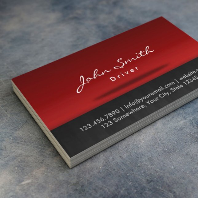 Tarjeta De Visita Profesional De Estilo Rojo De Conductor (Subido por el creador)