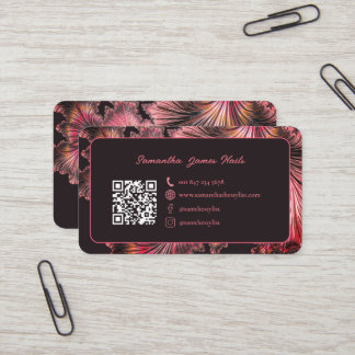 Tarjeta De Visita Profesional de Flor Abstrante Rosa Brown