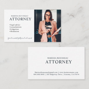 Tarjeta De Visita Profesional de Foto de Abogado Moderno