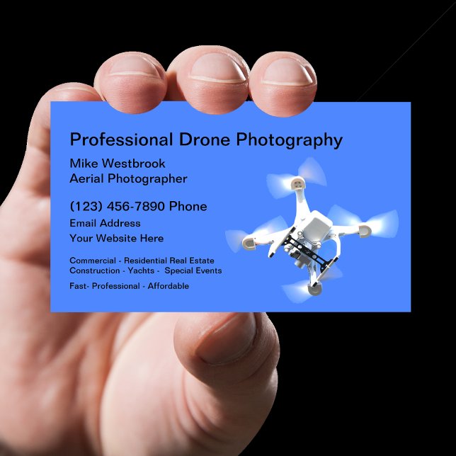 Tarjeta De Visita Profesional de fotografía con drones aéreos (Subido por el creador)