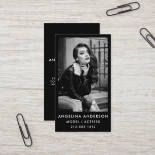 Tarjeta De Visita Profesional de fotografía en blanco y negro
