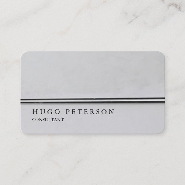 Tarjeta De Visita Profesional de gris plateado con estilo creativo (Anverso)