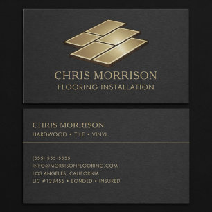 Tarjeta De Visita Profesional de Instalación de Suelos