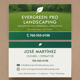Tarjeta De Visita Profesional de Jardinería y Césped