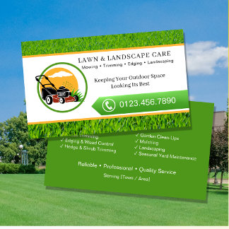 Tarjeta De Visita Profesional de jardinería y cuidado de césped