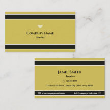 Tarjeta de visita profesional de joyero amarillo d