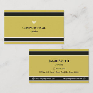 Tarjeta de visita profesional de joyero amarillo d