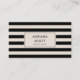 Tarjeta De Visita Profesional de la belleza de raya negra moderna