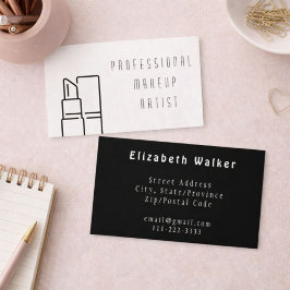Tarjeta De Visita Profesional de la Belleza Elegante