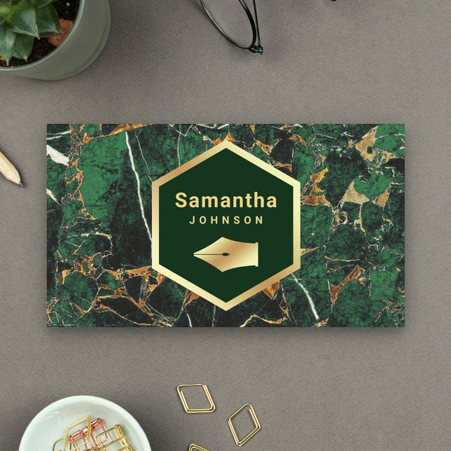 Tarjeta De Visita Profesional de la Bolígrafa de la Pluma de Mármol  (Subido por el creador)