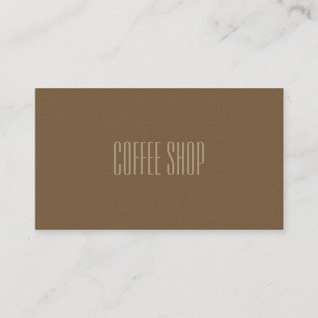 Tarjeta de visita profesional de la cafetería (Anverso)