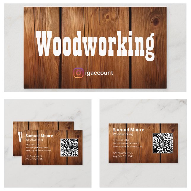 Tarjeta De Visita Profesional de la carpintería moderna (Modern Woodworking Professional Business Card
)