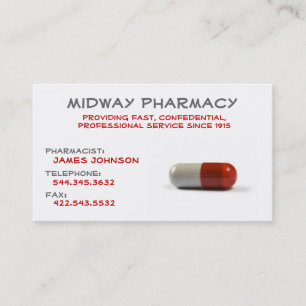 Tarjeta de visita profesional de la farmacia