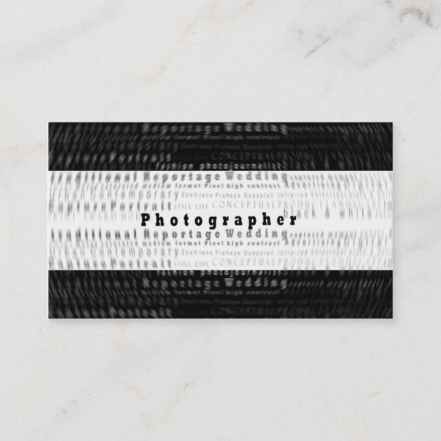 Tarjeta de visita profesional de la fotografía - (Anverso)