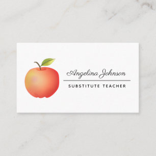 Tarjeta De Visita Profesional de la fruta de manzana roja maestro