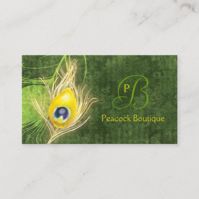 Tarjeta De Visita Profesional de la fundición de pavo real de Damask (Anverso)