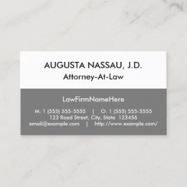 Tarjeta de visita profesional de la legislación de