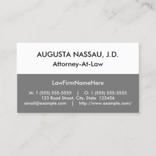 Tarjeta de visita profesional de la legislación de