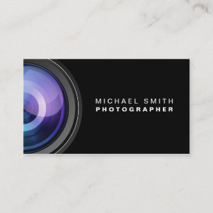 Tarjeta De Visita Profesional de la lente de cámara de la fotografía