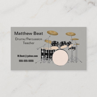 Tarjeta De Visita Profesional de la música. Tambores/percusión